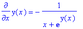 diff(y(x),x) = -1/(x+exp(y(x)))