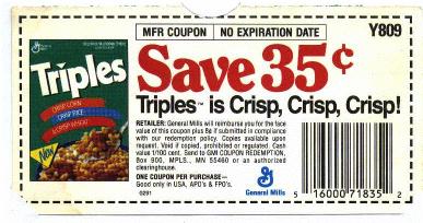 Triples
coupon