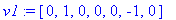 v1 := vector([0, 1, 0, 0, 0, -1, 0])