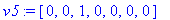 v5 := vector([0, 0, 1, 0, 0, 0, 0])