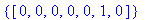 {vector([0, 0, 0, 0, 0, 1, 0])}