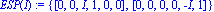 ESP(I) := {vector([0, 0, I, 1, 0, 0]), vector([0, 0, 0, 0, -I, 1])}