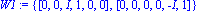 W1 := {vector([0, 0, I, 1, 0, 0]), vector([0, 0, 0, 0, -I, 1])}