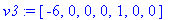 v3 := vector([-6, 0, 0, 0, 1, 0, 0])