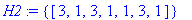 H2 := {vector([3, 1, 3, 1, 1, 3, 1])}