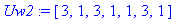 Uw2 := vector([3, 1, 3, 1, 1, 3, 1])