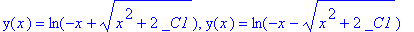 y(x) = ln(-x+sqrt(x^2+2*_C1)), y(x) = ln(-x-sqrt(x^...